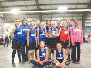 The Cook County Vikings eighth-grade volleyball team had a fantastic season, finishing the season undefeated and claiming first place at the October 13 tournament in Carlton. (L-R, seated) Emily Jacobsen, Raina Ryden. (L-R) Hannah VanderHeiden, Coach Kelly Roberts, Krissy Backstrom, Meredeth Sutton, Sarah Toftey, Bayley Cox, Tarin Hansen, Mariah Deschampe, Hannah Toftey, Maranda Deschampe, Molly Thomas.