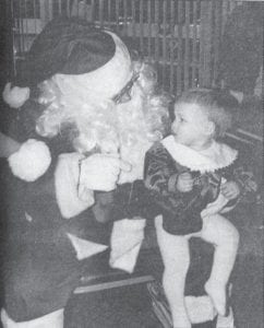 Santa Claus is coming to town! This Dec. 21, 1992 photo from the News- Herald archives is captioned “Little Tammy Nicolaison made her first visit to Santa’s knee during last week’s American Legion party for kids.” Interestingly, the front-page photo was taken by current News- Herald publisher Deidre Kettunen, who believes Santa was played by Walt Mianowski.