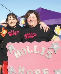 Bryann Bockovich of Grand Marais (left) and Linda McClellan are taking part in the Special Olympics Minnesota Polar Bear Plunge on February 16.