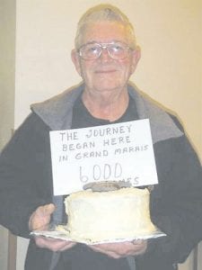 Above: On Monday, January 14, Ron Gervais Sr. celebrated a milestone when he curled in his 6,000th game at the Cook County Curling Club. Ron holds the cake and card that curling club members presented to him.