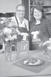 Left: Chef Ed Douglass of Naniboujou Lodge appeared on PBS WDSE Cooks to prepare his Braised Ruffed Grouse. Above: Dionn Cecak of Schroeder shared her recipe for Indonesian Chicken. Both North Shore cooks are pictured with WDSE Cooks host Juli Kellner.