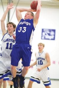 Soaring like an eagle, Peter Warren went up over the defense to score two points in a recent game against Lakeview Christian.