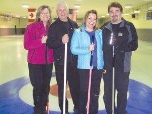 Left: Taking home the trophy in the “B” event was another Thunder Bay team, the Desrosiers rink.