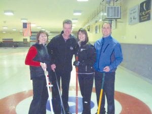 Left: The Lori Parkes rink had a great time and won the “C” event in the Mixed Bonspiel.