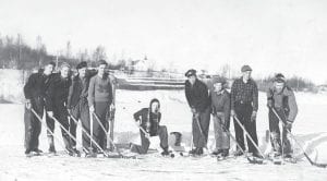 Another wonderful old photo from the Cook County Historical Society collection. Like last week’s historical hockey picture, the identities of the fellows on the ice are unknown. The picture is simply described as “Playing hockey in Tofte, 1938.”