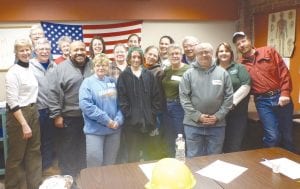 The instructors and the students of the last Community Emergency Response Team (CERT) class posed for a photo after the final class in February. Fourteen people completed the 20-hour course developed by FEMA which educates people about likely hazards in their area and how to deal with them.