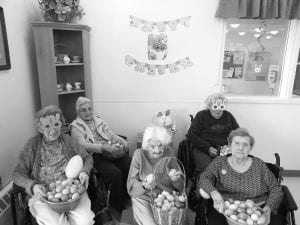 The Easter Bunny had some great helpers for the 4th annual Community Easter Egg Hunt on Saturday, March 30. Residents at North Shore Care Center filled over 2,000 eggs with candy for the big event and had lots of fun doing it. (l-R, front) Irma Larsen, Wilma Liebsch, Joyce Kehoe. (L-R, back) Eleanor Matsis, Donna Willett.