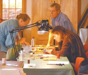 The Northern Sustainability Symposium on May 3-5 at North House Folk School in Grand Marais will offer a number of courses on living sustainably. Community members can sign up for soap making and canning or learn about solar water heating systems, root cellars, green houses and more. This photo shows some of last year’s participants in the Sew It Yourself: Hand-Sewing Skills class.