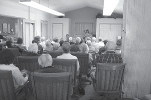 More then 50 people turned out on Tuesday afternoon, May 7, at the Cook County Senior Center to listen to a presentation about the Carefree Living facility in Silver Bay owned and operated by Spectrum Homecare. Sue Brandvig Spies (standing up front) is director of the Silver Bay facility. She and Jon Monacelli, an executive of Spectrum, gave a brief overview of the company and what it offers. The audience was largely supportive of the venture and asked many questions of Brandvig Spies and Monacelli. What’s next? Monacelli said his company has no projects planned for 2014 or 2015, so maybe Cook County could be in the mix to get a Carefree Living Center.