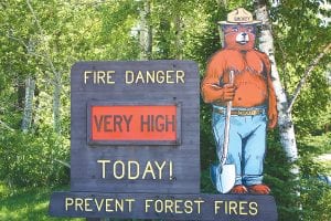 Although fire conditions had improved from high to moderate at press time on Thursday, May 16, U.S. Forest Service Fire Management Officer Patty Johnson stressed that things can change quickly. Johnson said the spring season is driven by day-to-day conditions. A day like May 15 with high wind, low relative humidity and high temperatures can greatly increase the fire danger.