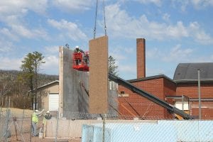 The weather finally turned and started warming up just as the concrete wall panels of the Cook County Community YMCA started going up. The new facility is expected to be ready for use in December 2013.