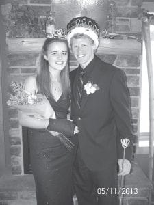 Left: Overseeing the Prom 2013 festivities was the royal couple, Cecelia Schnobrich and Peter Warren. Coronation was held in the high school gym and then Promgoers headed to the Arrowhead Center for the Arts for an evening of dancing. The theme of the evening was 