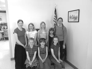 Cook County home school students recently performed a piano recital at the North Shore Care Center. (L-R, front) Alexa Muntean, Olive White, Hattie Meyer. (L-R, back) Hannah Muntean, Katie Muntean, Abby Muntean, Willow White and piano instructor Natashia White.