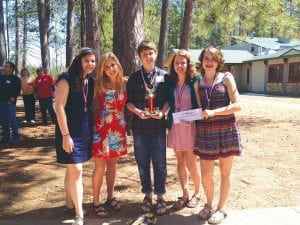 Sarah Larsen, Morgan Weyrens-Welch, Sterling Anderson, Audrey Summers, and Mara MacDonell celebrate their 1st place finish at the Envirothon Regional Competition at the Cloquet Forestry Center on May 6. The Cook County team advanced to the State Envirothon Tournament where they finished an impressive 8th out of 28 teams.