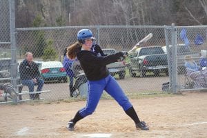 One of the best Viking hitters this season was Megan Lehto, showing her sweet hitting stroke here.