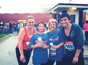 Above: Cook County residents took part in all of the Grandma’s Marathon events, from the full 26-mile marathon to the William A. Irvin 5K. Many family members ran together, such as this group— Shaunna Wood, her nephew Trent Spry, her mom Sharon Olson and her brother Darren Waha. Trent’s parents, Paul and Jenny Spry ran the Garry Bjorklund Half Marathon together too. Left: Sasha Falk of Grand Marais (middle) had a great first-ever Grandma’s Half Marathon. She ran with her dad, Mark Falk. They got some encouragement from fellow half-marathoner and friend Beth Foster (left).