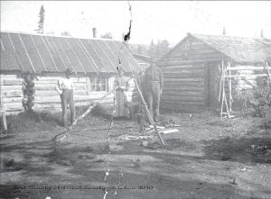 Alta McQuatters says she is on a mission to learn about her Native ancestors who chose to live on the “beautiful West End” with all of its natural resources that sustained them. Her great grandpa was called “Tame Tom,” and he trapped with “Wild Bill” up the Cross River. McQuatters’ grandfather, Jim Gesick, taught the Nelson family how to hunt and gather to feed their guests at Lutsen Resort. He was still hunting, gathering, and trapping at age 80, she said, and 90 years later, the Gesick family is still hunting, gathering, and trapping in the Lutsen area. Pictured here are Jim Gesick (“Giizhig” in his native tongue) (right) and youngsters believed to be his son White Sky (left) and daughter Cold Star (middle). “Giizhig” is the Ojibwe (Anishinaabe) word for “sky.”