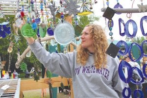 The Hovland Arts Festival was held Saturday and Sunday, July 6-7 to the delight of record crowds. The weather was wonderful and visitors enjoyed shopping inside the Hovland Town Hall and out. There was also a great lineup of musicians throughout the weekend and fabulous food at Trinity Lutheran Church. Left: Shoppers enjoyed the wind chimes and sun catchers on display.