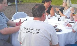 Above: In addition to excellent food and superb beer, there are a lot of fun folks attending the beer festival, with appropriate attire!