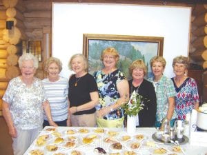 At last weekend’s Grand Marais Arts Festival, the North Shore Hospital Auxiliary hosted a pie social, to benefit the hospital and Care Center. (L-R) June Olsen, Carol Berglund, Evelyn McDonald, Carol Quaife, Nancy Lindquist, Ruth Tice, Mary McElevey.