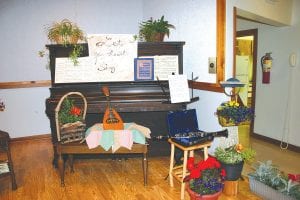 Above: The West End Garden Club celebrated “Fanciful Flights” at its annual show at the Schroeder Town Hall on July 20. This display was about the heart soaring with music.