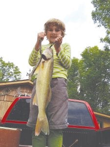 Francis Drouillard IV had a great day on the water with his grandparents, Francis “Pooty” and Joyce Drouillard of Grand Portage. They caught this fine fish on the Pigeon River. Francis shared the fish with his aunt Staci who prepared a delicious family dinner.