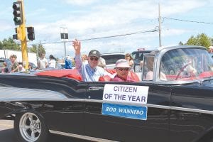 Frithjof Rodney “Rod” Wannebo was named 2013 Citizen of the Year and received a ride in a snazzy convertible in the Fisherman’s Picnic parade on Sunday, August 4. Wannebo was recognized for his role in establishing the Cook County Tennis Association as well as his service as a member of the School District 166 school board.