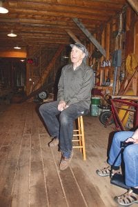 Above: On August 17, Tony Cicak entertained visitors with stories inside the sawmill he and his wife Deonn operated for many years on their property in Schroeder. A tour of the sawmill was one of the events featured during the John Schroeder Community Fun Day.