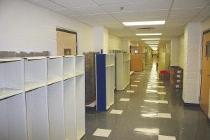 School District 166 has used summer vacation to make big and small changes to the school. One of the bigger changes has been the removal and replacement of lockers in the hallways. With the start of school coming soon, laborers and janitors and teachers are all working at a frantic pace to get the school ready for kids to start the new year.