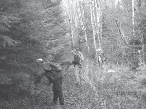 It takes a community to clear the Banadad. Some of last year’s trail work crews are pictured here. Working in unison on a stretch of trails were Sue Abrahamsen, Peter Spink, Barb Bottger and Jim Raml.