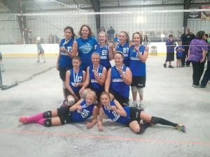 The 7th grade volleyball team proudly displays the first place medals they won at the Carlton tournament. The team was undefeated this year, and is part of a wave of good, upcoming volleyball players. In front (L-R): Sophie Eliasen and Claire LaVigne. Kneeling, (L-R) Andrea Larsen, Alyssa Lashinski and Emma Smith. Back row (L-R) Kaylee Pervas, Coach Jen Sutton, Sela Backstrom, Rielly Wahlers, and Jessica MaCCudden.