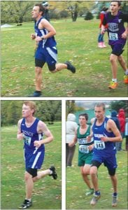 Top: Everett Hommes, a junior from Two Harbors, ran 22:5 for the 5 K (3.1 miles) race atProctor. Above left: Two Harbors senior Owen Cruikshank was the Vikings' 5th runnerat Proctor, finishing the race in 22:16. Above right: Looking relaxed, Nate Carlson (No.948) ran well at Proctor, finishing with a time of 21:29.