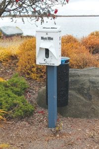 Several new Mutt Mitt stations are coming to Grand Marais. Local businesses have sponsored the stations with one-time donations and will have their business names on signs attached to the stations. Sponsorships are still available.