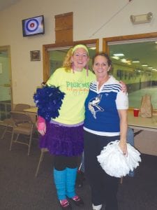 A good time was had by all at the Cook County Curling Club Open Halloween Bonspiel. Above: Gina Gervais (left) and Carline Gresczyk had Halloween fun as a fairy and a Cook County High School cheerleader. Upper right: The “A” Event winner was the Senior Gervais rink, (L-R) Ron Gervais Sr., Marshall Pedersen, Greg Gresczyk, Gina Gervais. Lower right: The “B” Event winner was the Rory Smith Rink, (L-R) Ian, Craig and Chuck Futterer and Bob Hedstrom of the St. Paul Curling Club.