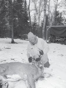 Up the hill from Lake Superior, hunters encountered snow on opening weekend. That did not deter Jeremy Peterson of Chisago Lakes and Grand Marais, who shot this 9-pointer on Sunday, Nov. 10.