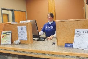 The friendly faces that greet customers at the new North Shore Federal Credit Union branch in Grand Portage are above, Member Services Representative Jaye Clearwater and left, Branch Manager Samantha LaBoda.