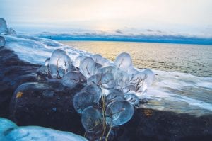 Homes and businesses are getting decorated for the holidays and look lovely. It seems that Mother Nature wanted to get into the act as well. David R. Johnson ventured near the icy waters of Lake Superior to capture this crystalline scene.