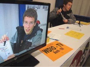 Cook County High School students attended the “Pathway to Careers” event at the DECC in Duluth, meeting with professionals in a variety of careers. Levi Axtell got some hands-on experience in television broadcasting.