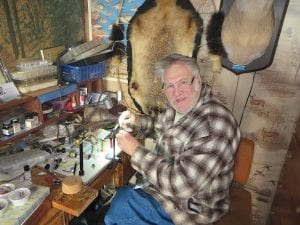 Dave Asproth is a happy man when he’s tying flies. It takes him just minutes to dress most flies, but don’t let that fool you, it takes years of practice to make a finished product that will fool a fish as well as the one he holds in his hands.