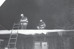 The Grand Marais Fire Department responded to a fire call on Monday, December 30. The fire in a chimney was nearly out when firefighters arrived. Firefighters climbed onto the roof to ensure that homeowner Craig Schulte had gotten the chimney fire completely out.