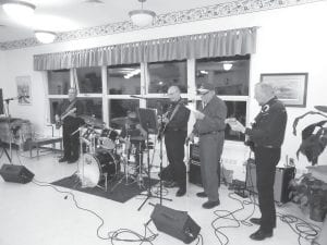 Residents, family members and staff were happy to welcome back the band Portage after the holidays. Clem Gresczyk was invited to sing a song with the band Portage.