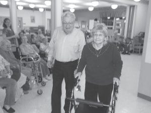 Steve and Corky Stevens take a stroll on the dance floor as Portage played one of their favorite tunes.