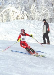 Ava McMillan was up to the challenge of the icy course and pushed it to a 12th place finish.