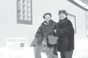 Wearing their cheerful Salvation Army tartan scarves and tams, Mary Sanders and Tina Kraus, Salvation Army volunteers, recently expressed thanks to all the people who helped man the Red Kettles during this year’s campaign. The women hope to recruit community members for other worthwhile activities of the local Salvation Army service unit.