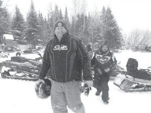 There were __ riders on the Fun Run. Matthew Schliep and Dillon Bloomquist were all smiles heading into Hungry Jack Lodge. They reported that the trails were great on the Saturday, Feb. 1 ride.