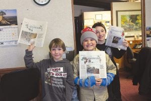 As part of the requirements of the Boy Scout communications badge, these Webelo Scouts from Pack 167 visited the Cook County News-Herald on February 4, 2014 to learn about publishing a newspaper. The scouts asked some good questions about how the News-Herald gathers information and puts it all together in the paper each week. (L-R) Merlin Higgins, CJ Luehring, Jack Corwin.