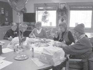 The Grand Portage Elder Nutrition Program celebrated Valentine’s Day with cards, candy and bingo. Vera Amyotte was the luckiest bingo player of the day. She won several games. (L-R) Vera Amyotte, Betty Hoffman, Ellen Olson and Rita Ann Larsen.