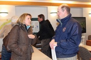 After the Minnesota Department of Agriculture public hearing on Tuesday, February 25 on the proposal to institute a quarantine of Cook and Lake counties, Mary Perala of Boise Paper and Jeff Johanson of Hedstrom Lumber Company talked about the impact the quarantine could have on the timber industry.