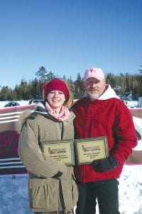 The top fundraisers at the 2014 Mush for a Cure were Jessica Berg-Collman and Don Deckert. Deckert also won the 