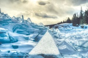 Local photographers have been having a great time shooting the ice formations along the Lake Superior shoreline. David R. Johnson took this interesting shot of an ice triangle. Get out and enjoy the scenery, but be careful!